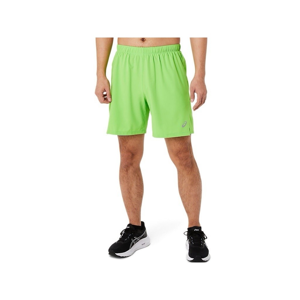 Asics Mens Shorts 2-N-1 Phone Pocket 7" In Neon Green NWT!